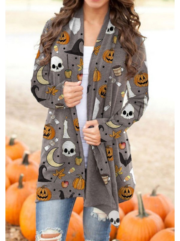 Women's Halloween Print Cardigan