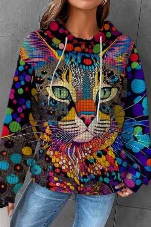 Waffle Fashion Print Casual Hoodie