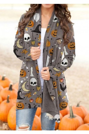 Women's Halloween Print Cardigan