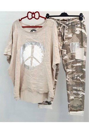 Camouflage Women's Printed Casual Twopiece Suit