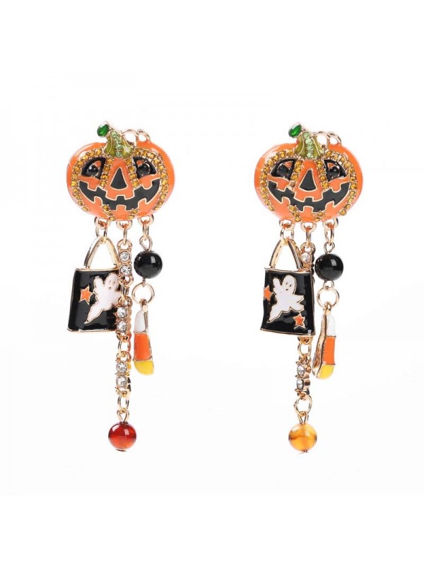 Halloween Creative Pumpkin Dripping Funny Earrings