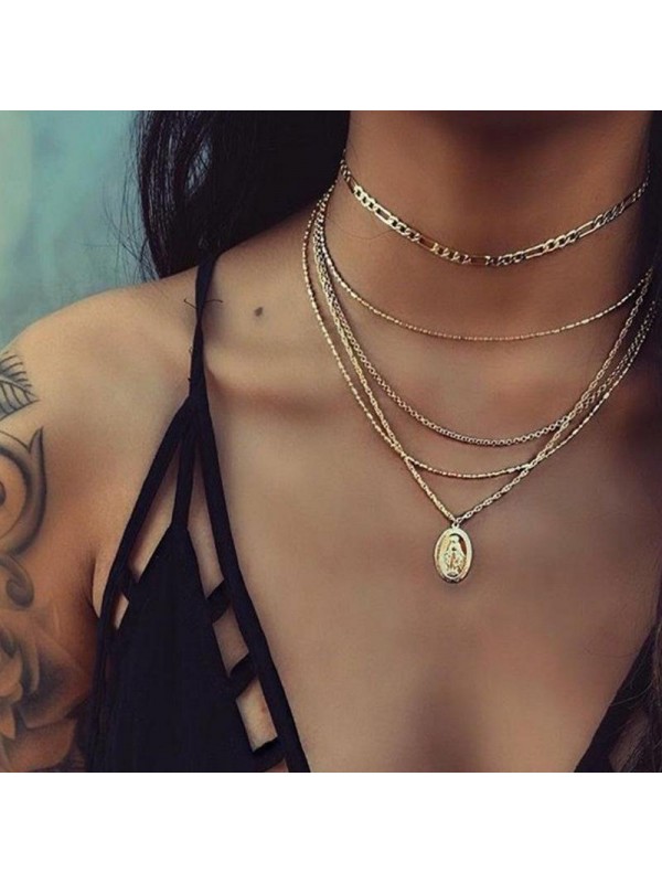 Fashion multilayer chain necklace set