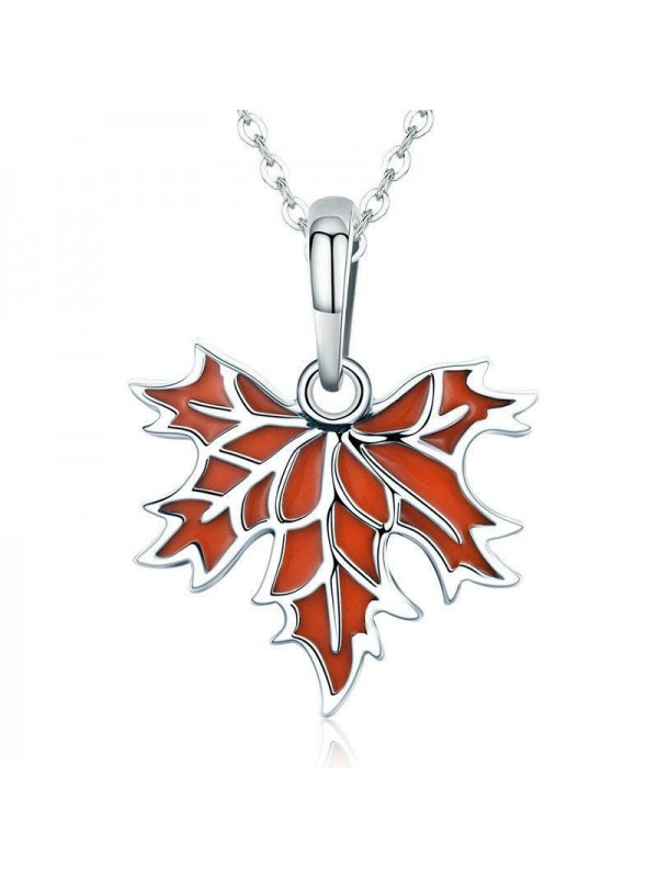 Women's Silver Maple Leaf Necklace Pendant
