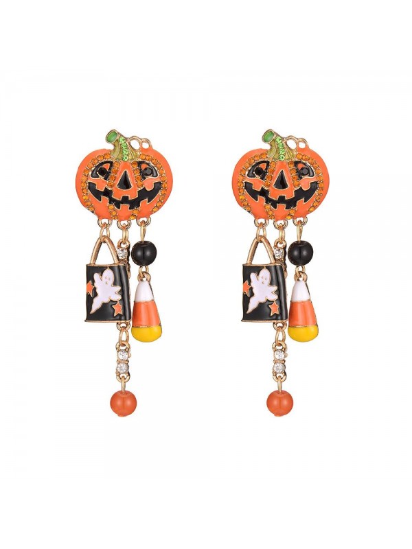 Alloyed pumpkin Halloween earrings