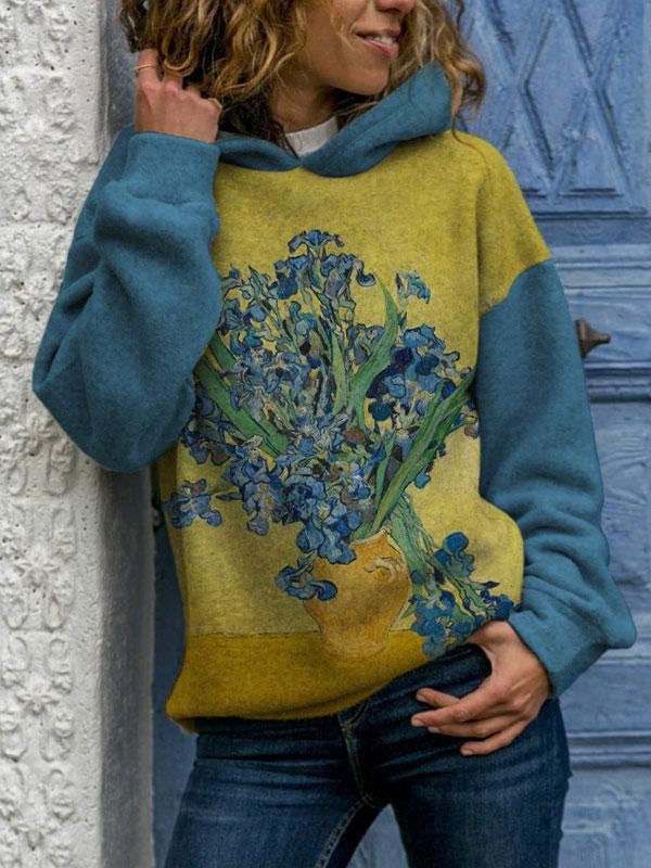 Ladies Irises print hoodie