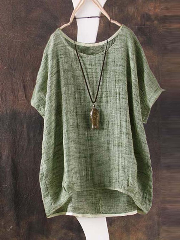 Crew Neck Short Sleeve Bamboo Fiber Shirt