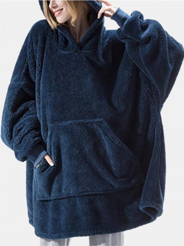 Women Bedsure Cozy Oversized Wearable Blanket Hoodie Warm Double Plush Robe With Large Front Pocket