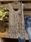 Floralprint Sleeveless Casual Shirts & Tops