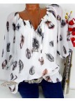 Vintage Long Sleeve Off Shoulder Casual Plus Size Blouse