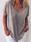 Casual Short Sleeve Gray TShirt