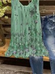 Floralprint Sleeveless Casual Shirts & Tops