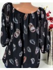 Vintage Long Sleeve Off Shoulder Casual Plus Size Blouse