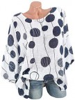 Polka Dot ThreeQuarter Sleeve Blouses
