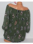 Vintage Long Sleeve Off Shoulder Casual Plus Size Blouse