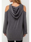 Women's Hoodies Halloween Face Cold Shoulder Hoodie